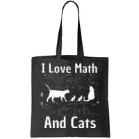 funny I Love Math And Cats Math Lover  Tote Bag