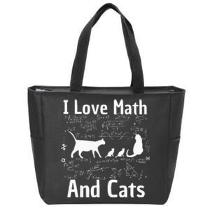 funny I Love Math And Cats Math Lover  Zip Tote Bag