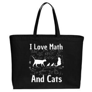 funny I Love Math And Cats Math Lover  Cotton Canvas Jumbo Tote