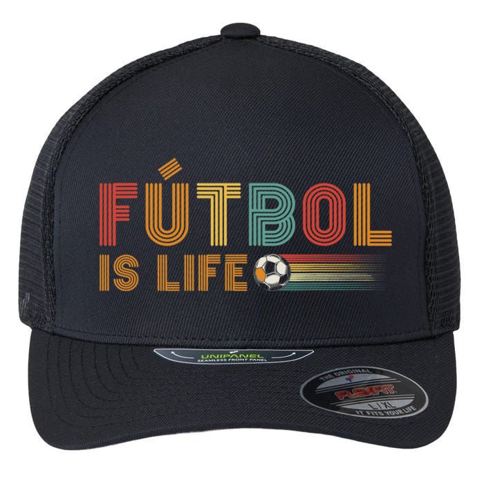 Futbol Is Life Football Lover Soccer Funny Vintage Flexfit Unipanel Trucker Cap