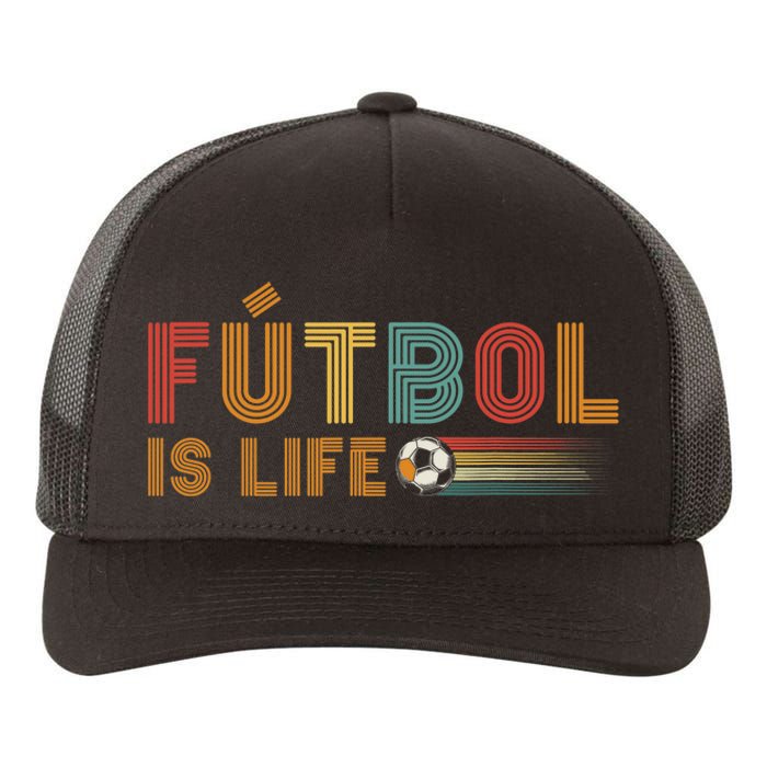 Futbol Is Life Football Lover Soccer Funny Vintage Yupoong Adult 5-Panel Trucker Hat