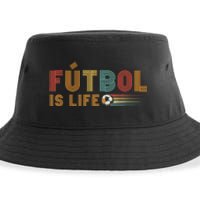 Futbol Is Life Football Lover Soccer Funny Vintage Sustainable Bucket Hat