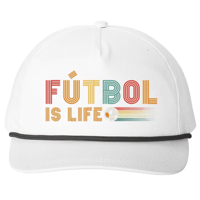 Futbol Is Life Football Lover Soccer Funny Vintage Snapback Five-Panel Rope Hat