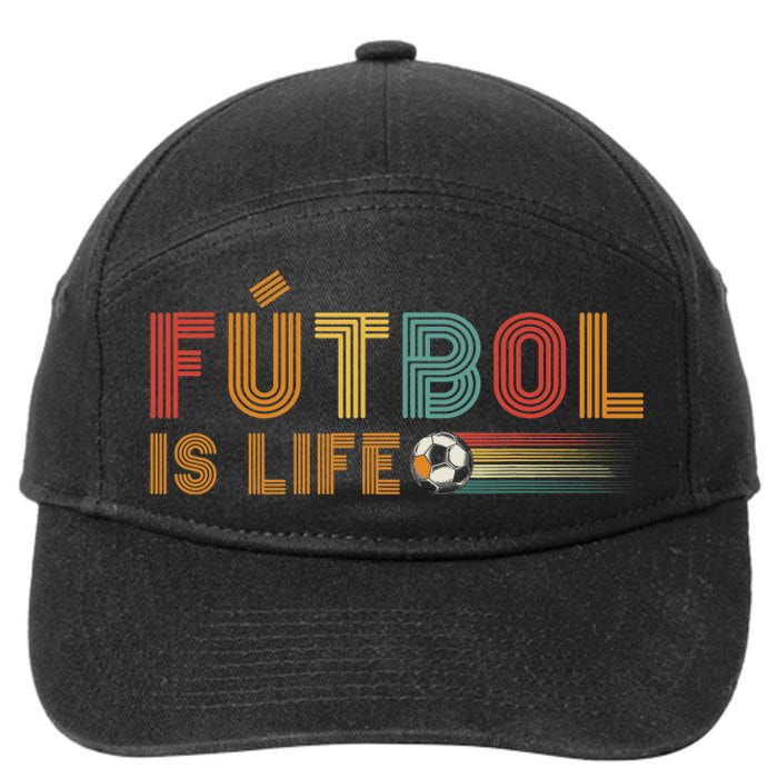 Futbol Is Life Football Lover Soccer Funny Vintage 7-Panel Snapback Hat