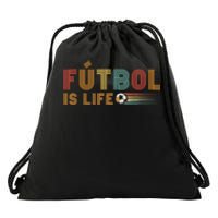 Futbol Is Life Football Lover Soccer Funny Vintage Drawstring Bag