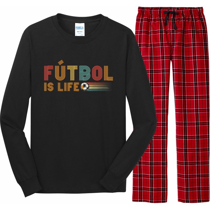 Futbol Is Life Football Lover Soccer Funny Vintage Long Sleeve Pajama Set