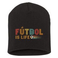 Futbol Is Life Football Lover Soccer Funny Vintage Short Acrylic Beanie