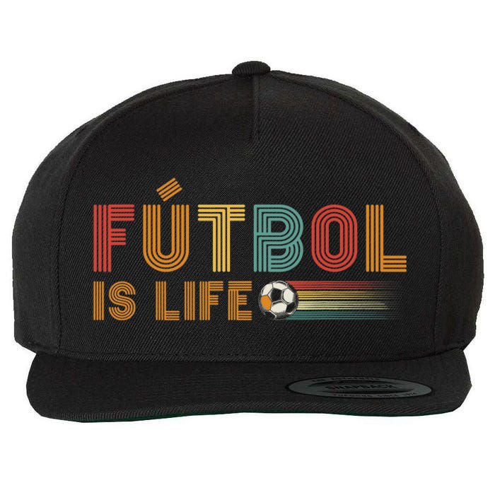 Futbol Is Life Football Lover Soccer Funny Vintage Wool Snapback Cap