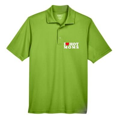 Funny I Love Hot Moms I Heart Hot Moms Designs Cute Gift Men's Origin Performance Pique Polo