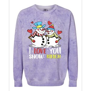 Funny I Love You Snow Much Snowman Women Colorblast Crewneck Sweatshirt