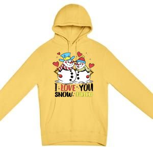 Funny I Love You Snow Much Snowman Women Premium Pullover Hoodie