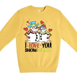 Funny I Love You Snow Much Snowman Women Premium Crewneck Sweatshirt