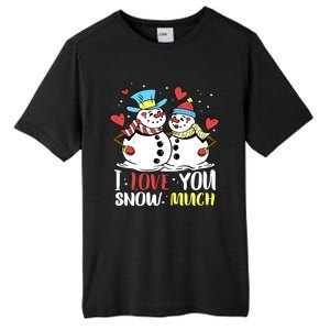 Funny I Love You Snow Much Snowman Women Tall Fusion ChromaSoft Performance T-Shirt