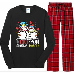 Funny I Love You Snow Much Snowman Women Long Sleeve Pajama Set