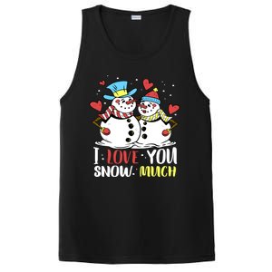 Funny I Love You Snow Much Snowman Women PosiCharge Competitor Tank