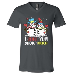 Funny I Love You Snow Much Snowman Women V-Neck T-Shirt