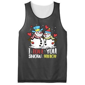 Funny I Love You Snow Much Snowman Women Mesh Reversible Basketball Jersey Tank