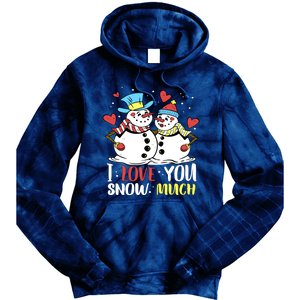 Funny I Love You Snow Much Snowman Women Tie Dye Hoodie