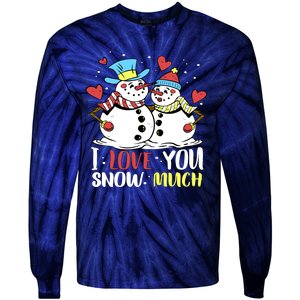 Funny I Love You Snow Much Snowman Women Tie-Dye Long Sleeve Shirt