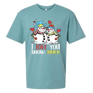 Funny I Love You Snow Much Snowman Women Sueded Cloud Jersey T-Shirt