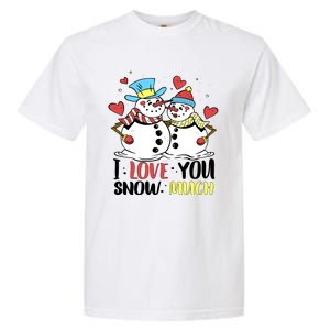 Funny I Love You Snow Much Snowman Women Garment-Dyed Heavyweight T-Shirt