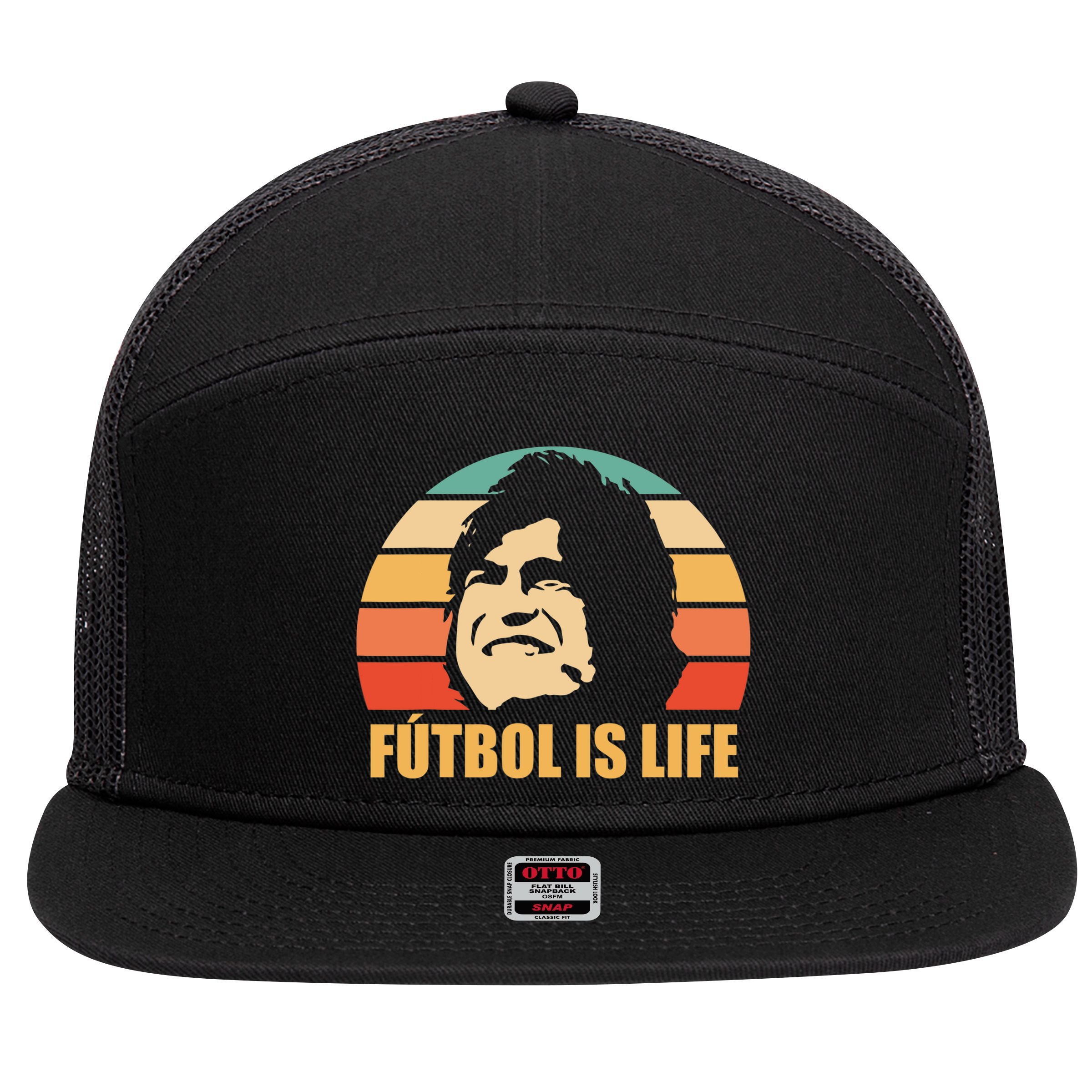 Futbol Is Life 7 Panel Mesh Trucker Snapback Hat