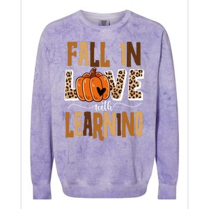 Fall In Love With Learning Teacher Gift Colorblast Crewneck Sweatshirt