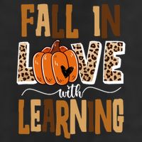 Fall In Love With Learning Teacher Gift 7 Panel Mesh Trucker Snapback Hat