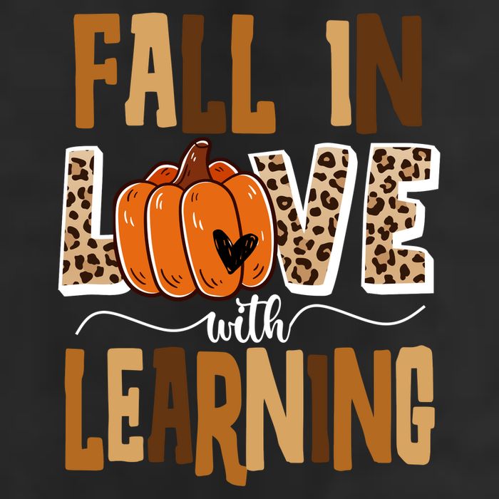 Fall In Love With Learning Teacher Gift 7 Panel Mesh Trucker Snapback Hat