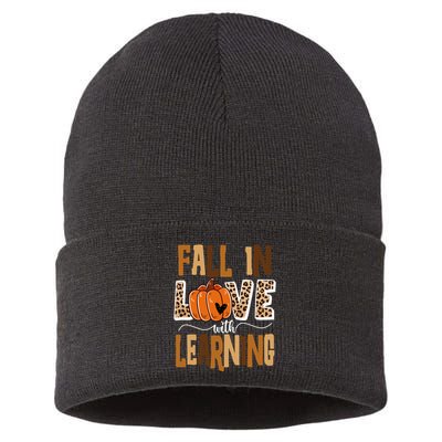Fall In Love With Learning Teacher Gift Sustainable Knit Beanie