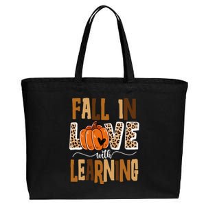 Fall In Love With Learning Teacher Gift Cotton Canvas Jumbo Tote