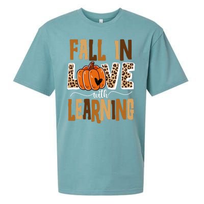 Fall In Love With Learning Teacher Gift Sueded Cloud Jersey T-Shirt