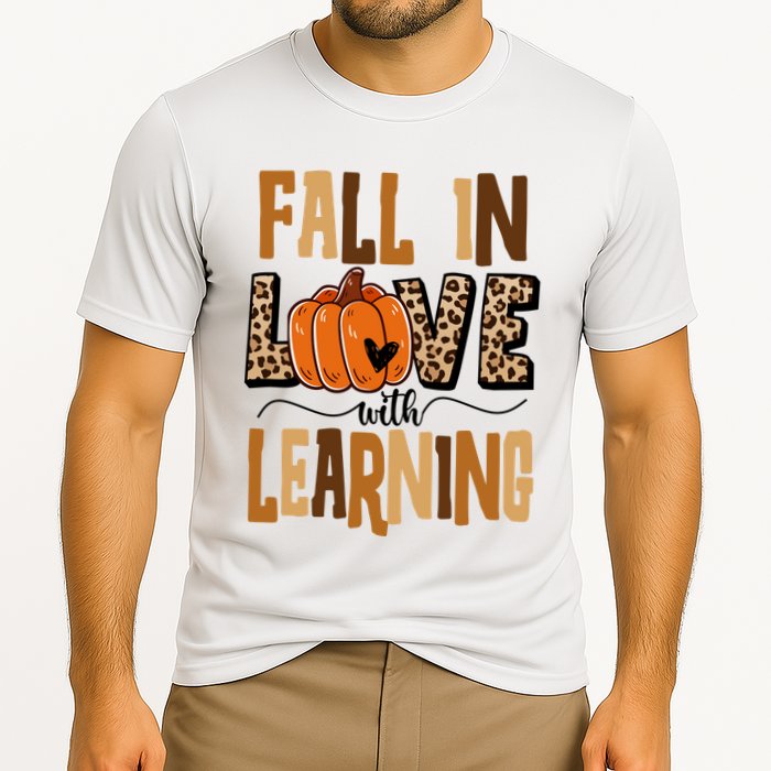 Fall In Love With Learning Teacher Gift Cooling Performance Crew T-Shirt