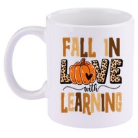 Fall In Love With Learning Teacher Gift 11oz C Handle Ceramic Mug