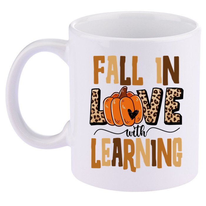 Fall In Love With Learning Teacher Gift 11oz C Handle Ceramic Mug