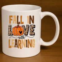 Fall In Love With Learning Teacher Gift 11oz C Handle Ceramic Mug