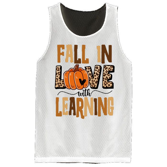 Fall In Love With Learning Teacher Gift Mesh Reversible Basketball Jersey Tank