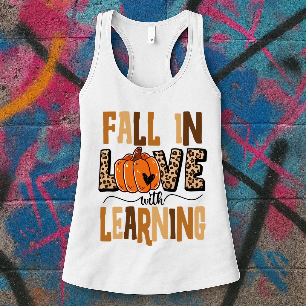 Fall In Love With Learning Teacher Gift Womens Tank Top