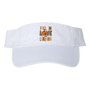 Fall In Love With Learning Teacher Gift Valucap Bio-Washed Visor