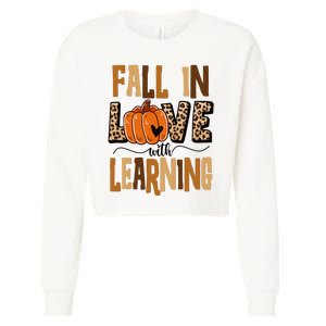 Fall In Love With Learning Teacher Gift Cropped Pullover Crew