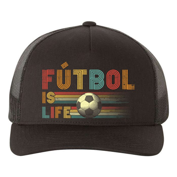 Futbol Is Life Football Lover Soccer Funny Vintage Yupoong Adult 5-Panel Trucker Hat