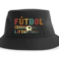 Futbol Is Life Football Lover Soccer Funny Vintage Sustainable Bucket Hat