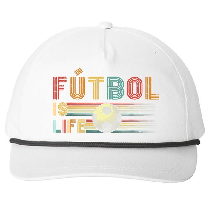 Futbol Is Life Football Lover Soccer Funny Vintage Snapback Five-Panel Rope Hat