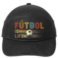 Futbol Is Life Football Lover Soccer Funny Vintage 7-Panel Snapback Hat