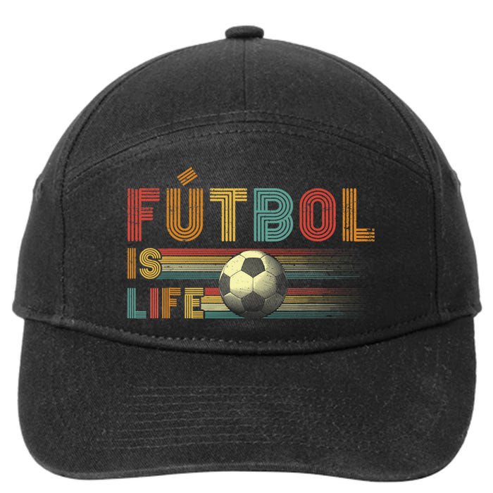 Futbol Is Life Football Lover Soccer Funny Vintage 7-Panel Snapback Hat