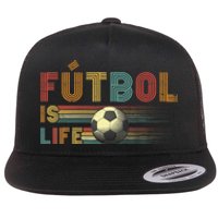 Futbol Is Life Football Lover Soccer Funny Vintage Flat Bill Trucker Hat