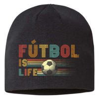 Futbol Is Life Football Lover Soccer Funny Vintage Sustainable Beanie