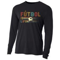 Futbol Is Life Football Lover Soccer Funny Vintage Cooling Performance Long Sleeve Crew