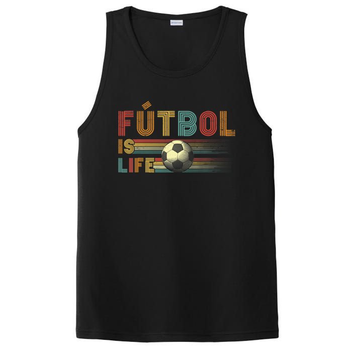 Futbol Is Life Football Lover Soccer Funny Vintage PosiCharge Competitor Tank