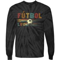 Futbol Is Life Football Lover Soccer Funny Vintage Tie-Dye Long Sleeve Shirt